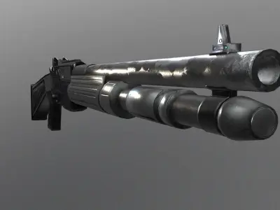 Shotgun gun Low-poly 3D model purchase