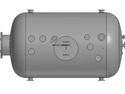 Industrial horizontal storage tank V10m3 3D model