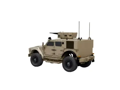 Oshkosh M AT V Armored Vehicle Low Poly Military Truck Low-poly 3D model