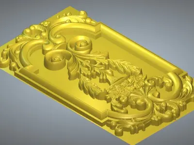 3D Frame gold ornament 3D print model