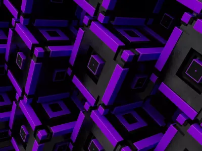 Abstract sci-fi cube Low-poly 3D model