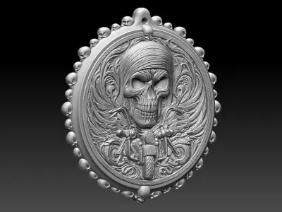 HM Skull Biker Keychain 011 3D print model