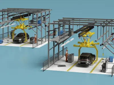  Porsche Body Conveyor and Worker 