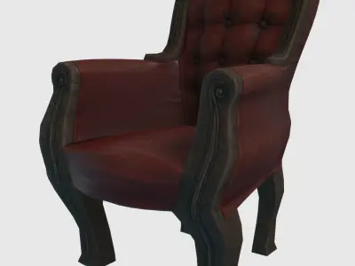 Low Poly Victorian Furniture Set 3D model