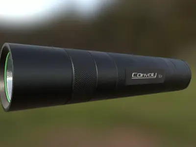 Tactical Flashlight Convoy s2 Low-poly 3D model