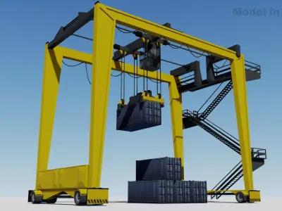  Gantry Crane for Harbor  - RTG 3D model