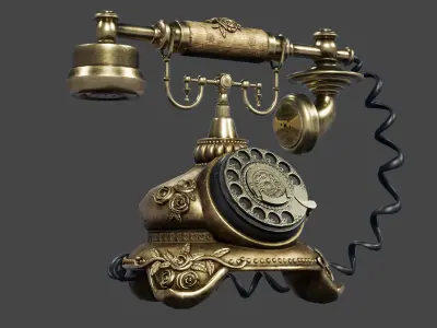 Antique Telephone Low-poly 3D model buy