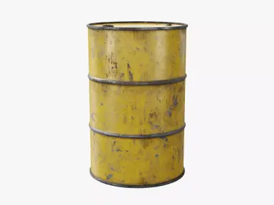 Steel Barrel - Yellow - Dirty 3D model