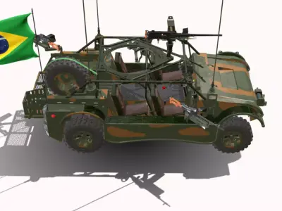 GAUCHO 4X4 MILITARY BR Low-poly 3D model