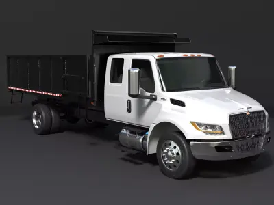 International MV Extended Cab Landscape Truck 3D model