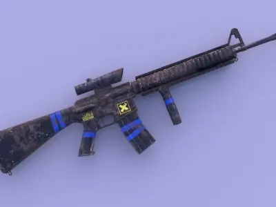 m16 low-poly ar - rifle Low-poly 3D model