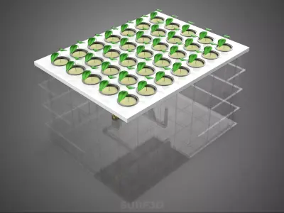 TRANSPARENT AEROPONIC PLANT CROP NET POT CUP WATERPUMP GROW TRAY 3D model