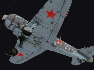 Lavochkin La-5 La-5FN Fighter Bomber Russian USSR Aircraft Low-poly 3D model