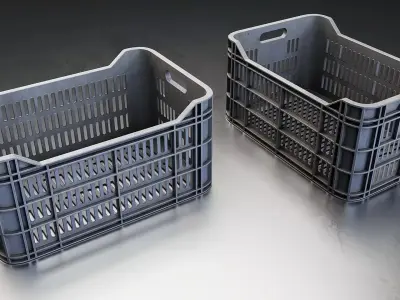 Plastic Storage Crate 3D Model Low-poly 3D model