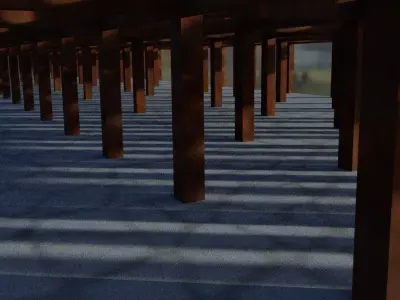 Abandoned Industrial Warehouse CAD - PBR Brutalist Factory Scene Low-poly 3D model