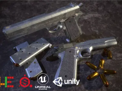 HIE Game Ready M1911 D180629 Low-poly 3D model