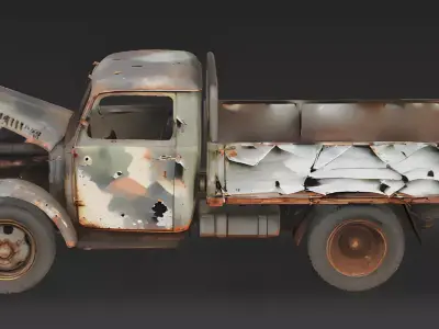 WWII German Opel Blitz Truck Wreck 3D Model 3D Model Low-poly 3D model