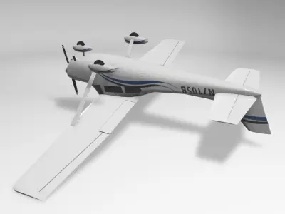 Cessna 172 Skyhawk Aircraft Low-poly 3D model