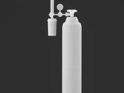 Medical Oxygen Cylinder 3D model Low-poly 3D model