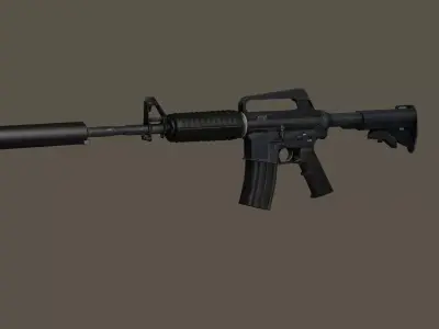 M4 Rifle2 Modular Constructor Low-Poly 3D Model Low-poly 3D model