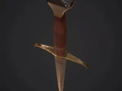 Sword Low-poly 3D model 7
