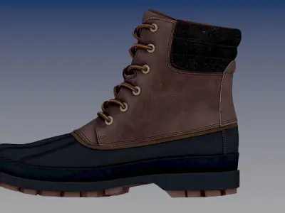 Jasper Mid Shaft Boots Brown Leather 3D model