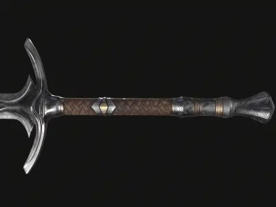 Realistic Medieval Sword Free low-poly 3D model purchase