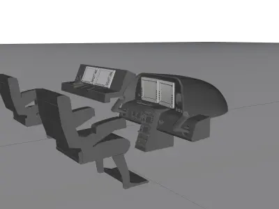 jet control cockpit 3D model