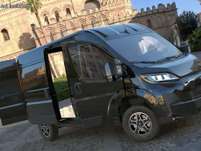  Black Fiat Ducato Small Van 2025 Rigged for Maya 