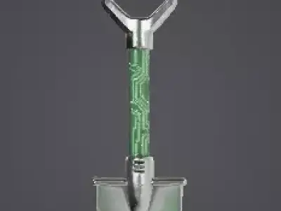 Sci-Fi Cybernetic Power Shovel Low-poly 3D model