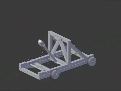 Game ready medieval catapult  Free low-poly 3D model
