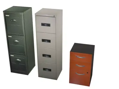 Files Low Poly three metal lockers Free low-poly 3D model