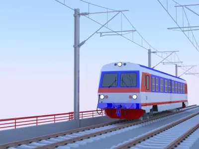 Railway station and bridge III 3D Model Pack