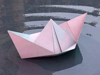 Origami - Paper boat 3D model
