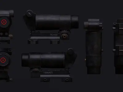 Tornado Red Dot Sight Low-poly 3D model