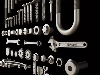 Industrial Fasteners Hardware And Mechanical Component Set 3D model