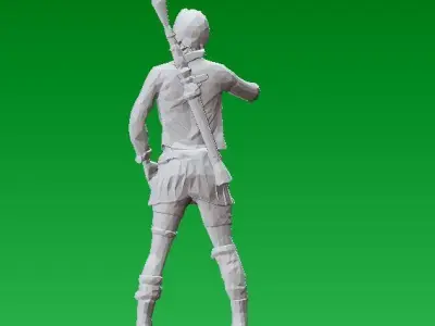 warrior girl soldier Free 3D print model
