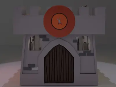 castle with light shining 3D model
