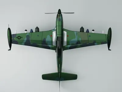 Piper PA-48 Enforcer - That BADASS MUSTANG  - Low-poly 3D model