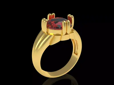 Garnet Round Ring 3D print model
