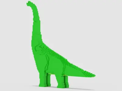 Voxel Brachiosaurus  Low-poly 3D model