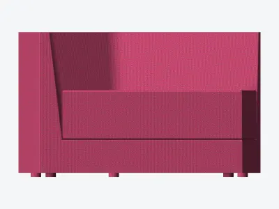 Furniture - Seating - Contemporary - Scoop - Left Low-poly 3D model
