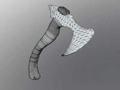 Battle Axe Low-poly 3D model 19