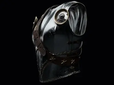  Female Knight Upper Chest Armor MidPoly 3D model