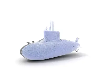 Stealth Submarine Black model pack Low-poly 3D model