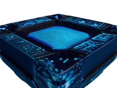 Futuristic Quantum AI Processor Chip 3D model