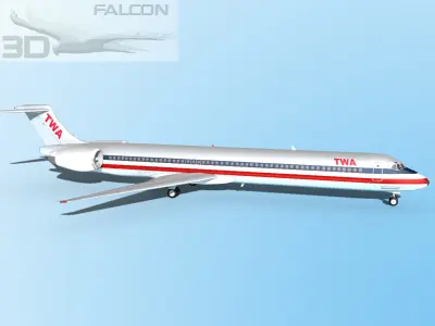 Falcon3D MD-80 Trans World Airways 2 3D model