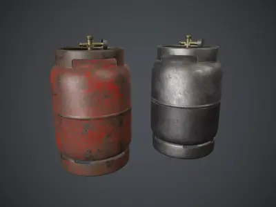 Portable LPG Gas Tank 2 PBR Game Ready Low-poly 3D model