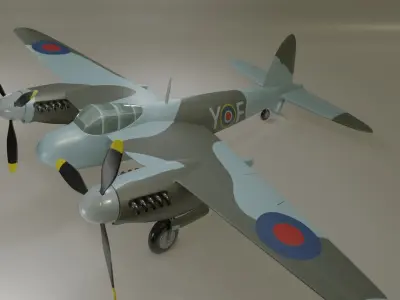 DeHavilland Mosquito Second World War Aircraft 3D model