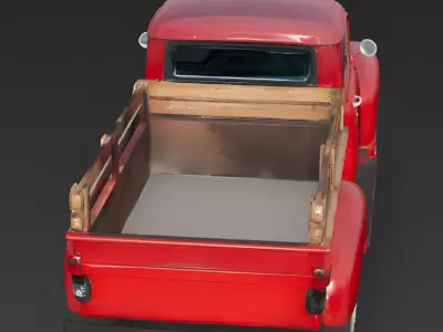 Realistic 1950s Rural Pickup Truck 3D Model Low-poly 3D model
